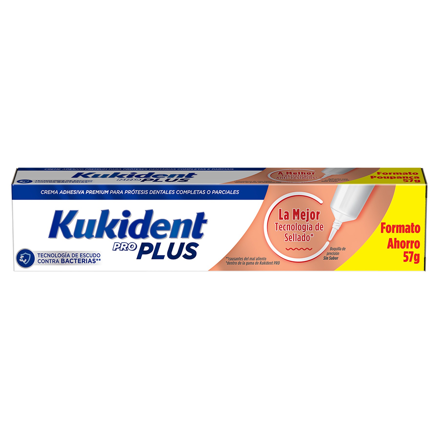 Kukident pack Pro Plus crema adhesiva prótesis sin sabor 3x57g