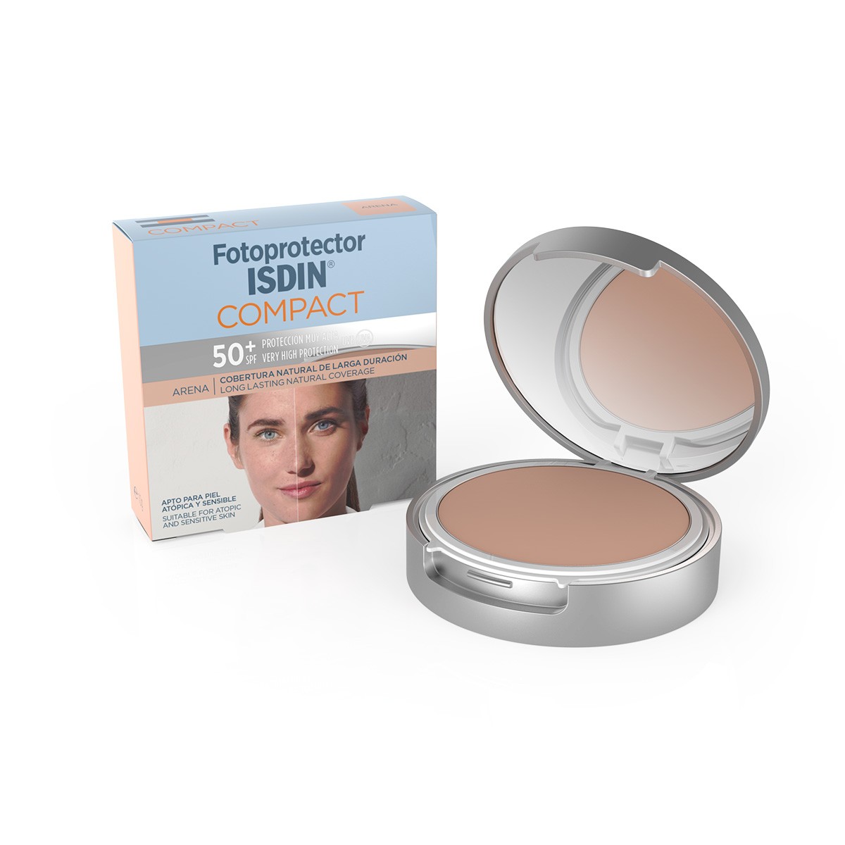 Isdin fotoprotector compact 50+ maquillaje color arena 10g